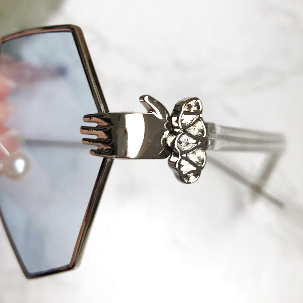 Fashion Oversized Sunglasses Pearls Nose Pads - Picture 4 of 6